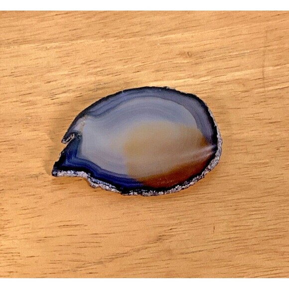 Natural Agate Slice 2-inch Multicolor Mineral Stone Brooch Pin - Picture 1 of 8
